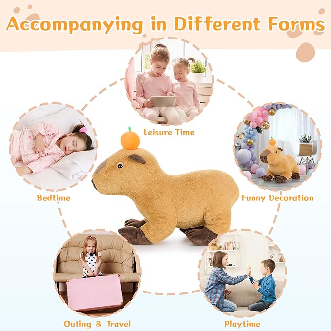MaoGoLan Big Capybara Plush Toy, 24” Lifelike Large Capybara Stuffed Animal, Realistic Giant Stuffed Capybara Soft Body Hugging Pillow for Boy Girl, Best Gift for Special Day