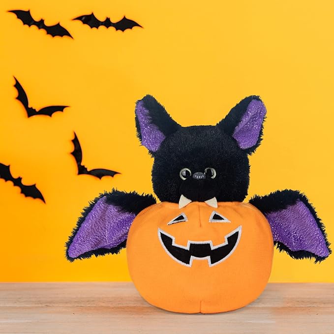 My OLi Plush Pumpkin Stuffed Bat Toy Glow in The Dark Detachable Bat Plush with Cute Pumpkin for Kids Babies & Toddlers Fun & Spooky Decorations