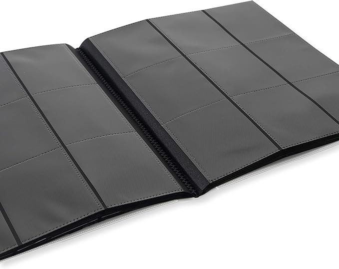 Vault X 9 Pocket Standard Strap Binder, Holds 360 Trading Cards in 20 Side-Loading Pages (White)