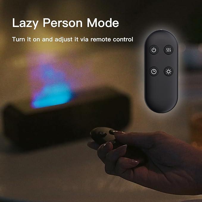 Sound Reactive Flame Aromatherapy Diffuser, 250ml Essential Oil Humidifier with Music Sync Lighting, 7-Color Flame Effects, Remote Control, Timer & Auto Shut-Off for Home, Bedroom, Yoga (Black)