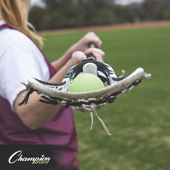 Champion Sports Lacrosse Balls – Official Size SEI Certified, Multi-Color Packs of 3, 6, or 12 for Practice & Games
