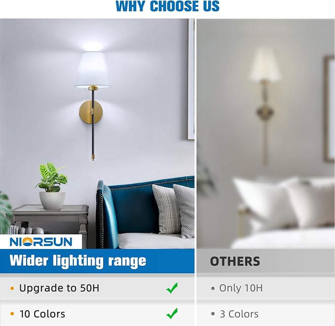 19.9 inch Battery Operated Wall Sconce Set of 2,Black-Gold Rechargeable Wall Lights with 10400mAh Dimmable Detachable Bulbs and Remote, Wireless Sconces for Bedroom Living Room Hallway