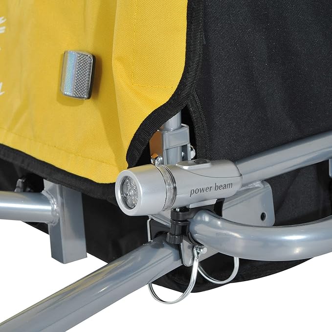 Aosom Elite 360 Swivel Bike Trailer for Kids Double Child Two-Wheel Bicycle Cargo Trailer with 2 Security Harnesses