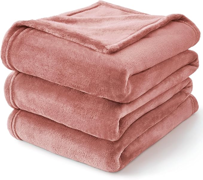 BEDELITE Fleece Blanket Soft Plush Throw for Couch Dusty Pink 50"x60" | Ultra Soft Fleece, Plush Microfiber, Lightweight Warmth, All Season Comfort, Fade Resistant, Machine Washable, Couch Sofa Bed
