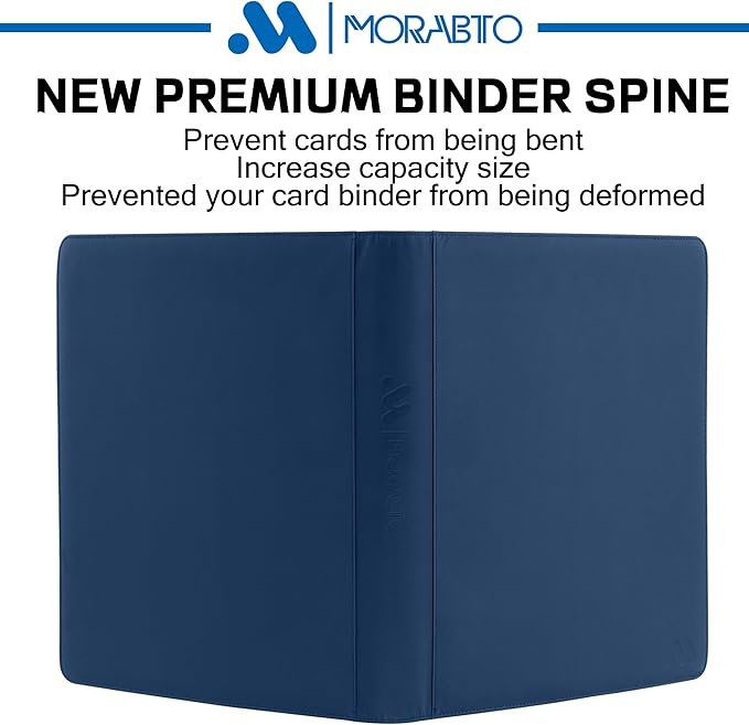 Top Loader Binder, Holds 640 Top Loaders,16 Pocket Top Loader Binders for 3" x 4" Rigid Cards,Top Loader Card Binder for Hard Plastic Top Loaders -Blue