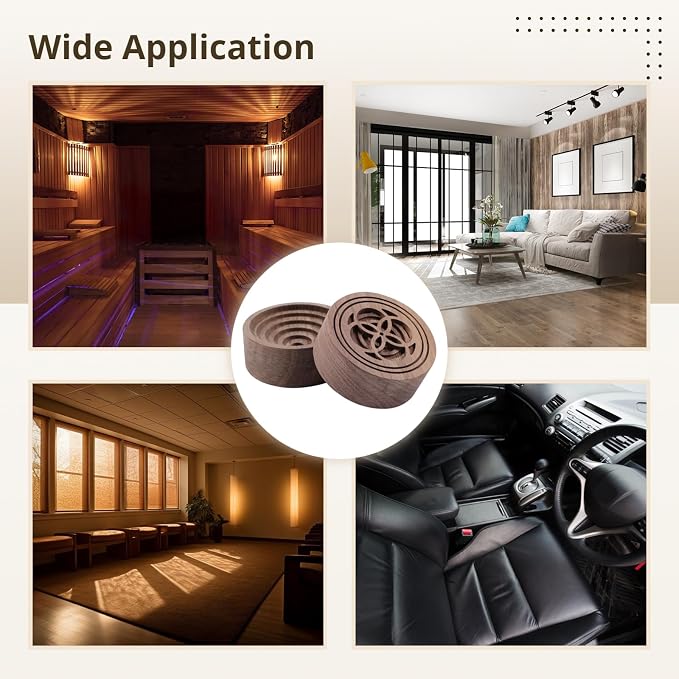 2 PCS Wooden Essential Oil Diffuser, Walnut Wood Diffuser, Aromatherapy Diffuser, Small Round Diffuser for Home, Offices, Cars, Yoga Rooms, Sauna Rooms, SPA Centers