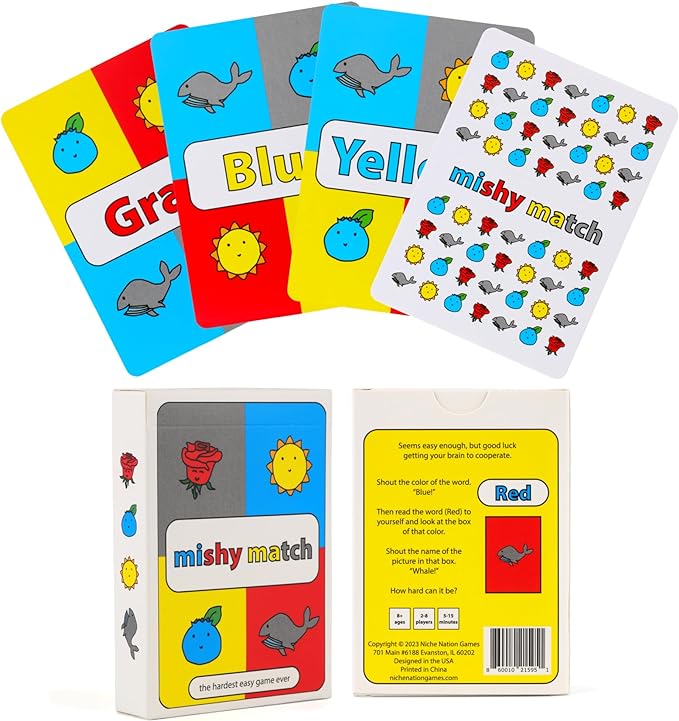 Mishy Match Award-Winning Card Game for Adults & Teens - Hilarious Brain-Melting Party Game - Silly Gifts for Adults & Teens - Mensa Games - Funny Card Games