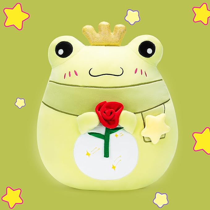 Original 13-inch Large Frog Plush Pillow Stuffed Animal Toy,Big Size Fat Kawaii Cute Soft Toys Hugging Pillows Cuddle Huggable Plushie,Gift for Girls