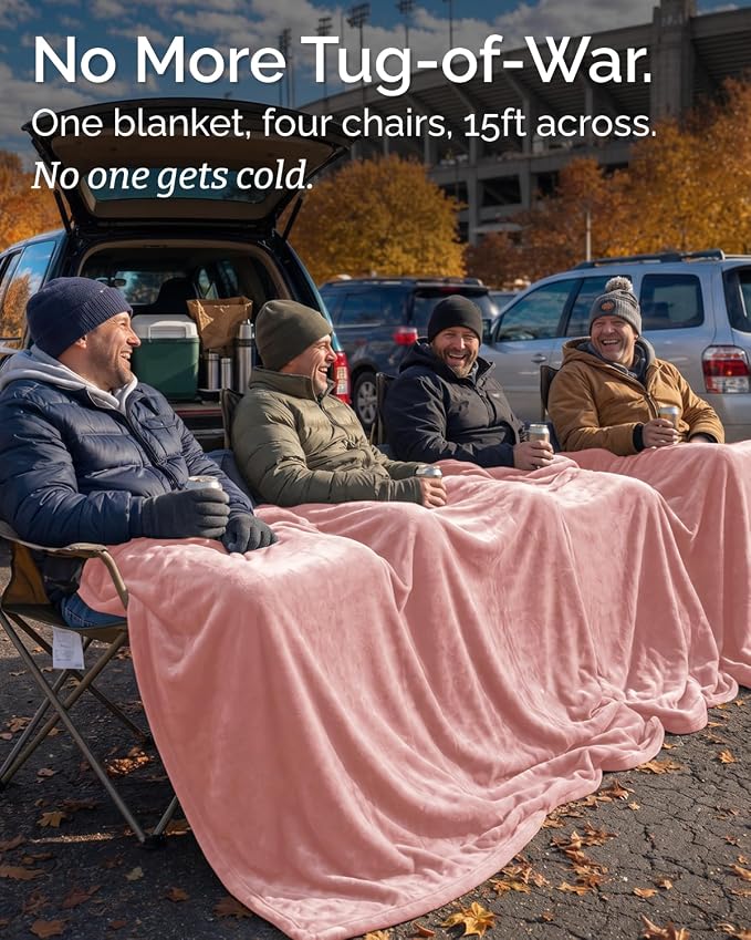 Ultra Soft Fleece Blanket Giant Blanket Size - Flannel Fleece Luxury Blanket - Lightweight for Couch Bed Chair - Thick, Warm and Breathable - All Season Cozy, Rose Pink