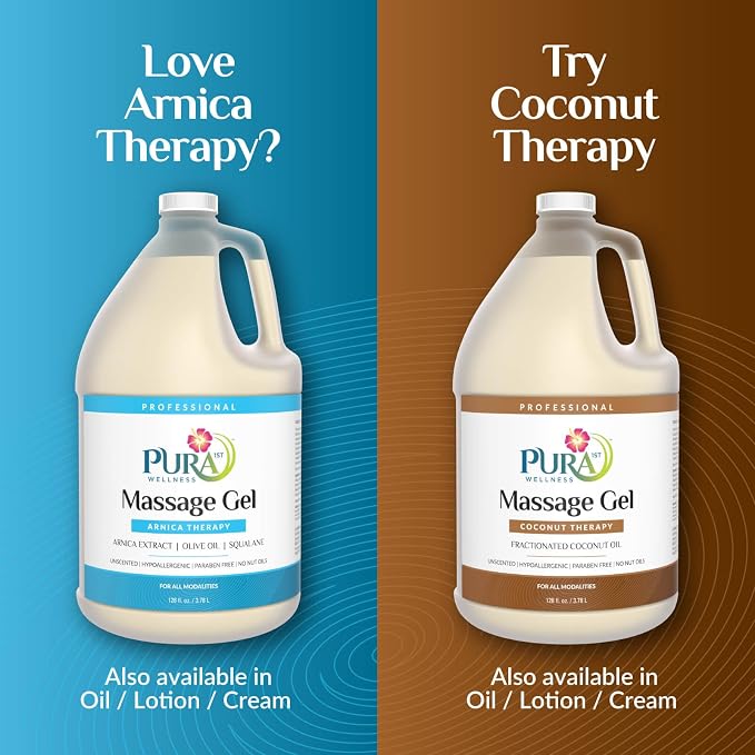 Arnica Therapy 1 Gallon Massage Gel, Arnica Extract, Professional, Massage Therapy, Deep Tissue, Unscented, Hypoallergenic, Natural Ingredients, Skin Hydrating, Moisturizing, Muscle Relief