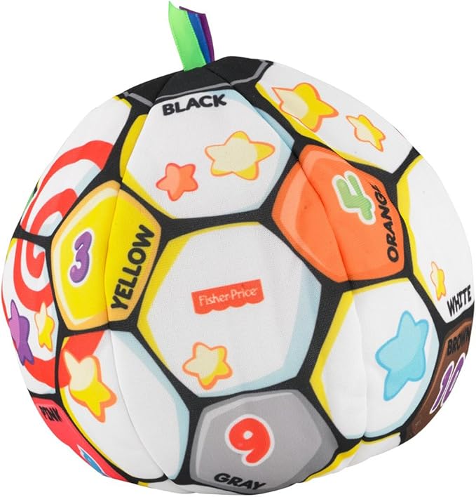 Fisher-Price Baby Learning Toy Laugh & Learn Singin’ Soccer Ball Musical Plush with Sounds & Phrases for Infants Ages 6+ Months