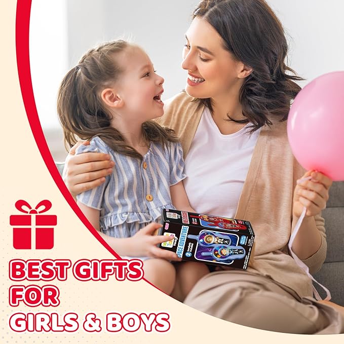 Walkie Talkies for Kids - Walkie Talkie Toys Gifts for 3 4 5 6 7 Year Old Girls Boys Long Range Fire & Rescue Walkie Talkies for Christmas Birthday Easter Gifts Indoor Outside Games Red