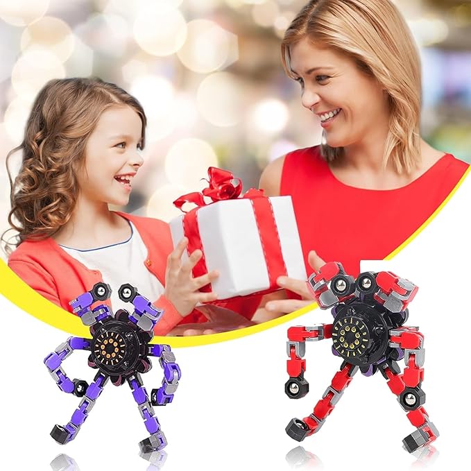24pcs Transformable Fidget Spinners Children's Advanced Fidget Toys for Stress Relief Ideal Fidget Spinners for Sensory Toys for Boys and Girls with Autism,Party Favors
