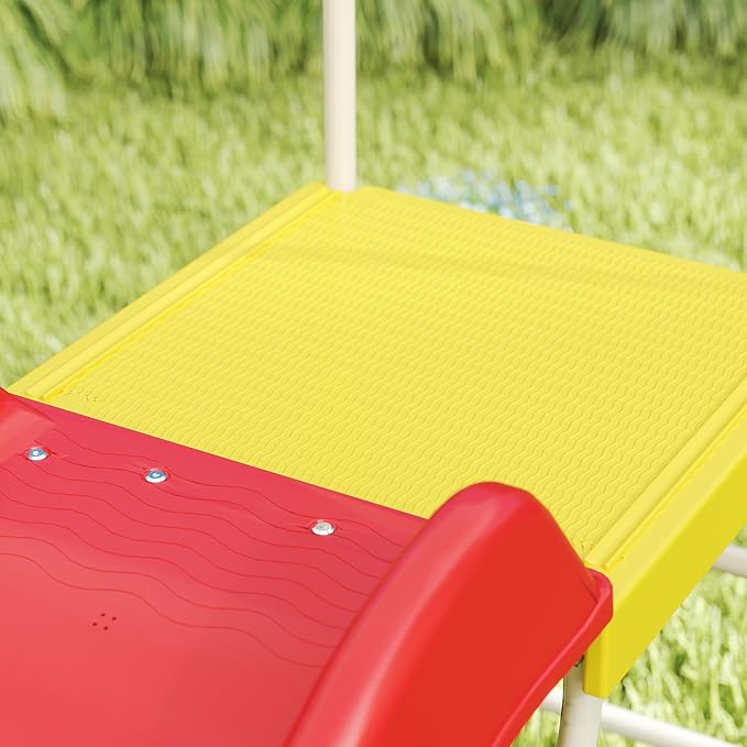 Qaba 6ft Slide for Kids, Metal Freestanding Playground Equipment with Climbing Ladder, Platform for Backyard, Outdoor, Indoor, Gift for Boys, Girls, Ages 3-8, Red