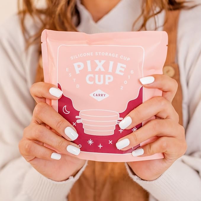 Pixie Menstrual Cup Compact Sterilizer for Feminine Care - Good for Public Restrooms, Camping or Dorms - Collapsible Cleaner Container for Your Menstrual Disc & Period Cup - Microwavable - Reusable