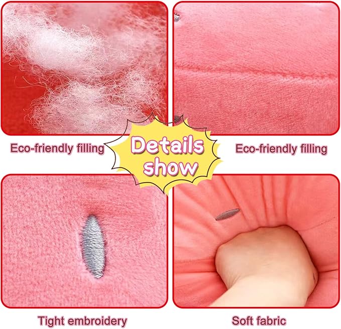 Cute Fruit Kids Pillow Stuffed Strawberry Plush Pillows Super Soft Girls Pillows Cushion Seat for Kids Toys (Pink,13.7''/35cm)1 Count (Pack of 1)