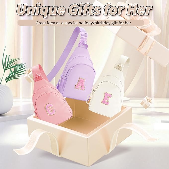 Birthday Gift for 5 6 7 8 9 10 11 12 13 14 15 16 Year Old Girls Fanny Pack Crossbody Bags for Women,Cute Trendy Stuff - Cream,E