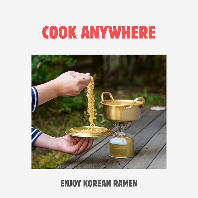 xenoz Korean Ramen Noodle Pot, Aluminum Cooker with Lid | Lightweight aluminum cookware made in Korea for ramen, noodles and soup.
