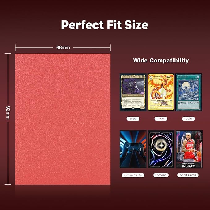Fury Red Dual Matte Card Sleeves, Katomula Card Sleeves for MTG, Standard Card Sleeve for MTG, PKM, Flesh & Blood