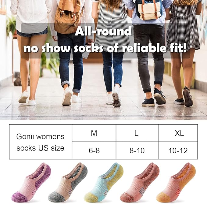 Gonii Womens No Show Socks Athletic Ankle Socks Cushioned Running Low Cut 5-8 Pairs