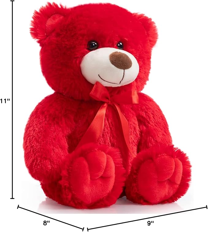 Super Color Teddy Bear Stuffed Animals Plush Toy for Children Girlfriend Family Congratulations Baby Shower Birthday Red 14 inch