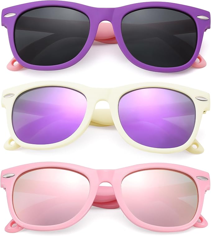 Polarized Baby Sunglasses with Strap - Unbreakable Flexible Infant Sunglasses for Toddlers Age 0-24 Months
