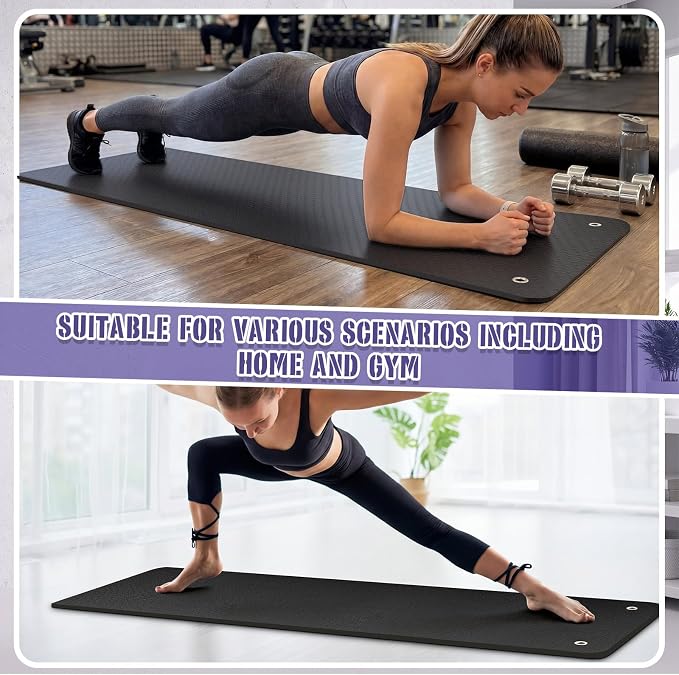 Briwooody Hanging Yoga Mat, Exercise Mat Non Slip Thick for Women and Men, Tear-resistant Fitness Pad with Reinforced Holes for Home Gym, Yoga, Pilates,stretching