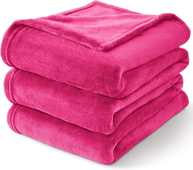 BEDELITE Fleece Blanket Soft Plush Throw for Couch Hot Pink 50"x70" | Ultra Soft Fleece, Plush Microfiber, Lightweight Warmth, All Season Comfort, Fade Resistant, Machine Washable, Couch Sofa Bed