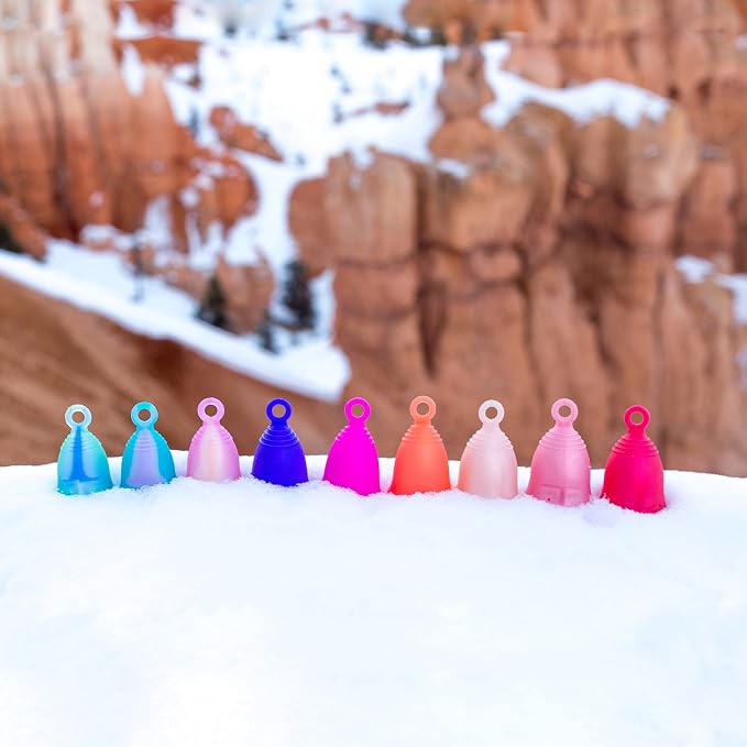 Peachlife Silicone Ring Menstrual Cup | Pull Stem Loop for Easy Removal | Reusable for up to 10 Years of Leak-Proof, Comfortable Period Protection | Large, Medium Firm Peachcup