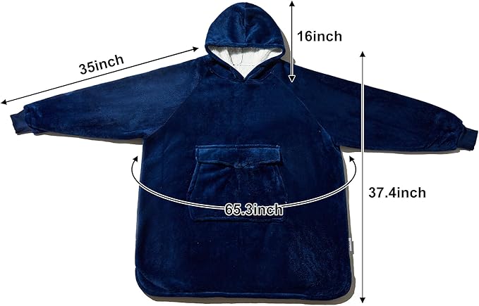 Krifey Wearable Blanket Hoodie, Oversized Sherpa Hooded as Birthday Gifts for Mom Women Girlfriend Men, Cozy Sweatshirt with Giant Pocket