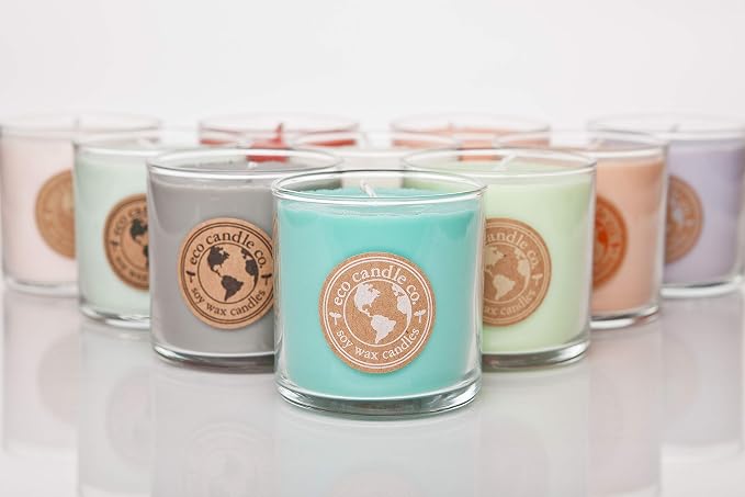 Eco Candle Co. Blueberry Shortcake Tea Light Candles, 10-Pk, 9 Hr Burn Time | Scents of Blueberries & Shortcake, Recyclable Plastic Cups, No Lead, Hand Poured, Midwest Grown Soybeans, .6 oz. Each