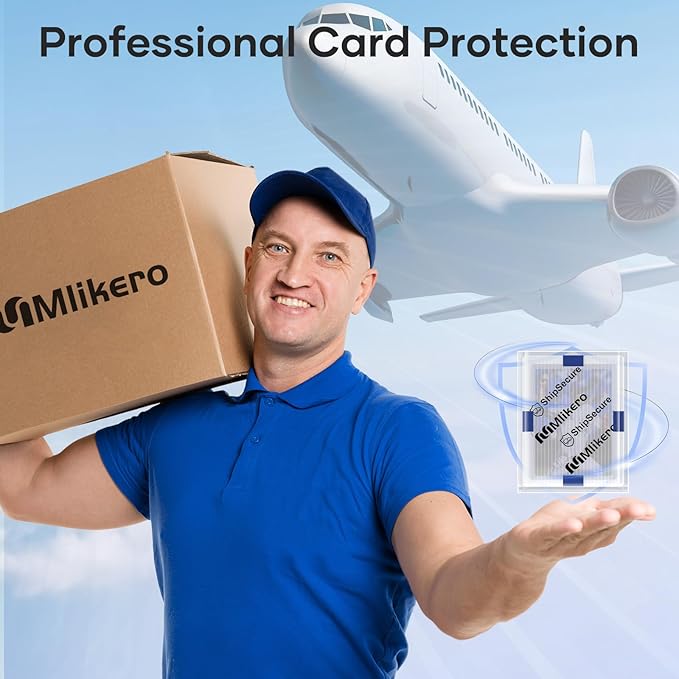 120 Pack Trading Card Shipping Protectors, 3.5'' x 4.5'' Plastic Card Protector with Tape Rolls for Mailing Sports Cards