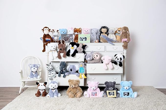 My Baby's Heartbeat Bear Recordable Stuffed Animals 20 sec Heart Voice Recorder for Ultrasounds and Sweet Messages Playback, Perfect Gender Reveal for Moms to Be, Heart Recorder