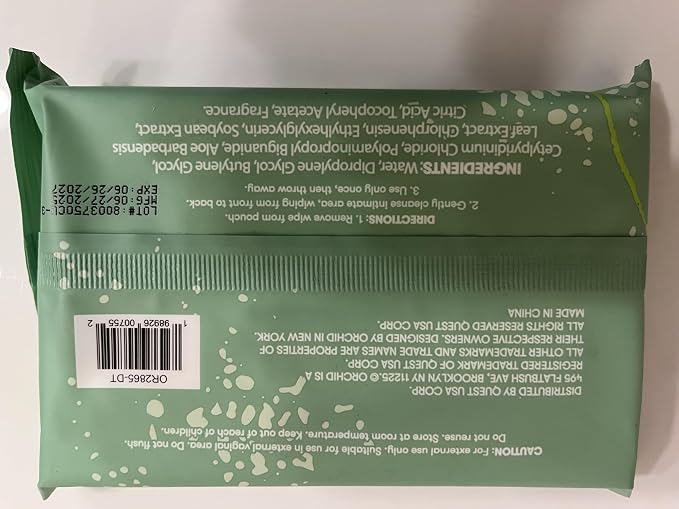 Orchid Feminine Wipes, Cucumber Scent, pH Balanced for Gentle Care, 40 Wipes, 5 in x 7 in