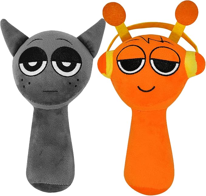 Plush Toys, Horror Games Plushies Toy for Fans, Soft Stuffed Animal Pillow Figure Doll Christmas Birthday Gifts for Adult Kids (Gray+Orange)