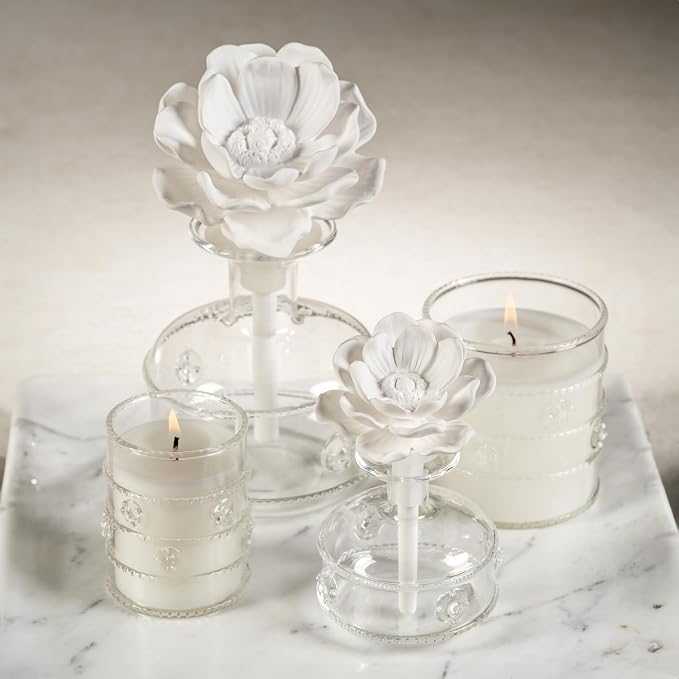 Zodax Grand Casablanca Glass Jar Scented Candle for Home Decor - Single-Wick Candle Ideal for Kitchen and Bathroom - Makes a Great Gift for Women and Men - Water Lotus - 6.5 Oz.
