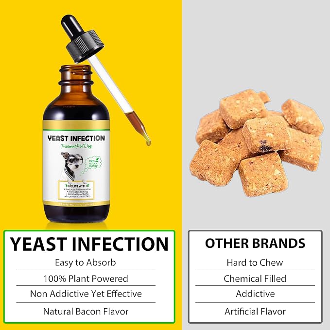 2Pack Yeast Infection Treatment for Dogs - Natural Support Drops for Dog Itch Relief, Ear Infection, Allergy & Inflammation Relief, Dog Yeast Infection Treatment (2 x 2 Fl Oz)