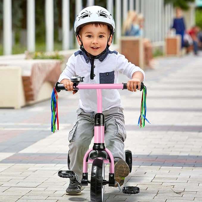 Liberry Toddler Tricycle Age 2 3 4 Years Old, Kids Trike with Bell, Back Basket and Removable Pedal, 3 Wheel Bike Riding Toy Gift for Girls, Light Pink