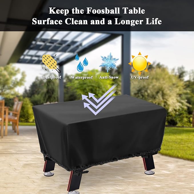 Foosball Table Cover - Waterproof football table Soccer Table Cover Outdoor Indoor Foosballs Table Covers - 57"L×45"W×30"H, Black