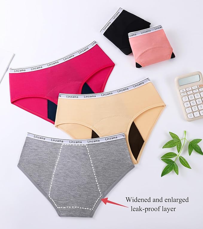 Teen Girls Incontinence Underwear,Holds Up to Regular 10 Tampons Leakproof Period Viscose,Reusable