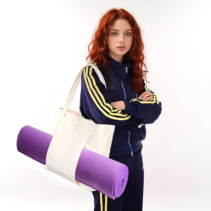 Yoga Mat Bag for Women Canvas Bag with Yoga Mat Carrier Yoga Mat Bags for Workout Pilates Travel Beach and Gym