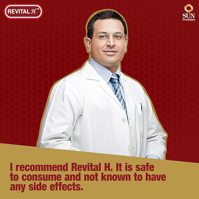 Revital H for Men with Multivitamins, & Natural Ginseng for Daily Immunity Strong Bones, and Enhances Energy Level - 60 Capsules