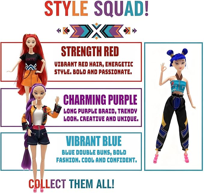 2026 New Singer Fashion Dolls,11.5'' Girl Group Fashion Doll for Kids,Articulated Fashion Doll Set,Great Gift Idea for Girls Fans(A-Purple Hair)