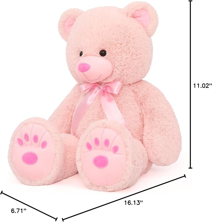 MorisMos Giant Teddy Bear Stuffed Animal 36in, Big Teddy Bear Pink, Large Teddy Bear Cuddly Soft for Baby Shower, Boys, Girls