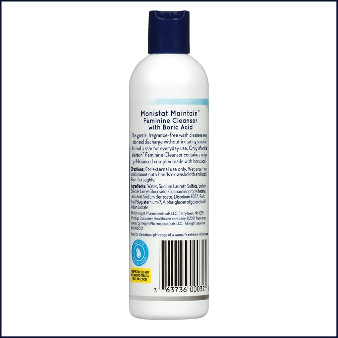 Monistat Boric Acid Feminine Wash,Fragrance-Free Intimate Wash for Women with Gentle pH-Balanced Formula,10 Fl Oz,(Pack of 6)
