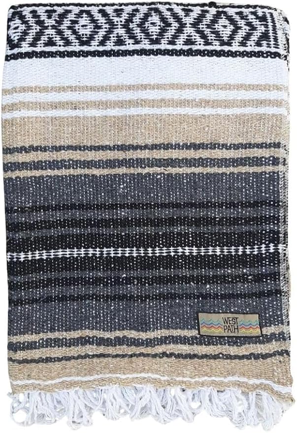 Open Road Goods Bulk Falsa Blankets - Handwoven Authentic Mexican Falsa - Great for Weddings, Yoga, Beach, Picnics, or Mexican Throw! (Tan, 15 Pack)