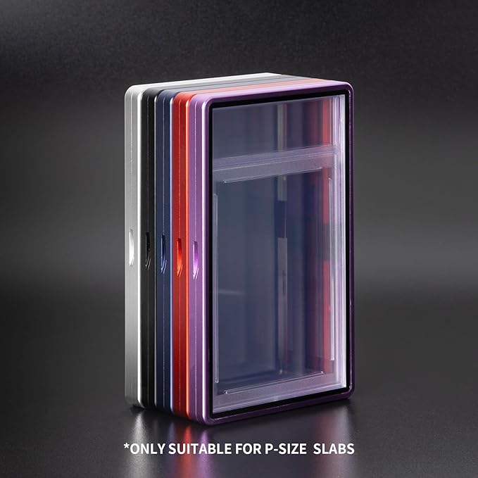 Magnetic Graded Card Slab Guard - Premium Aluminum Showcase for PSA Slab, Slab Guard with UV-Resistant Tempered Glass, Personalized Slab Bumper for Collectors, Black