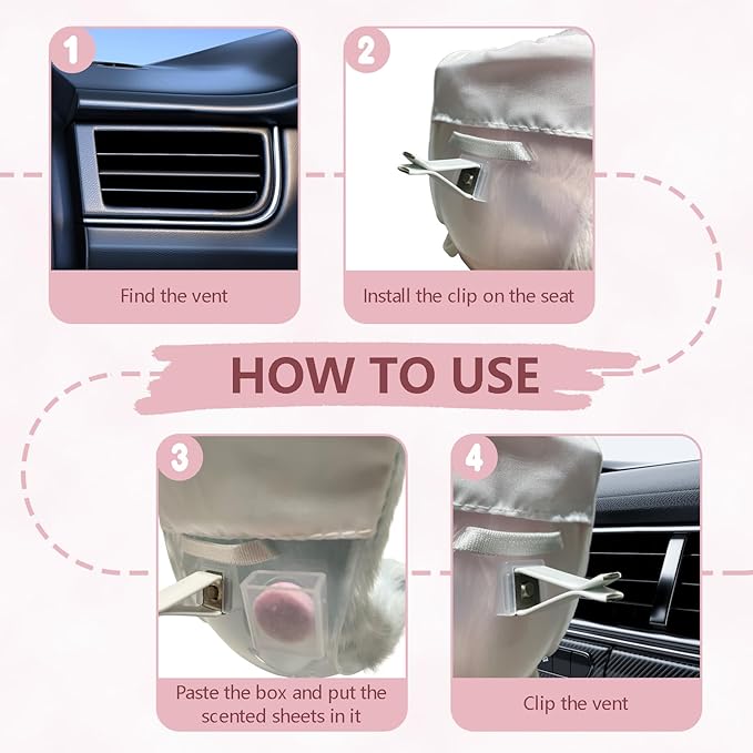 Doll Car Seat for 17cm Dolls with Air Vent Clip and Desktop Stand, Cute and Functional Car Ornament for Blind Box Doll Fans, Collectors (White)