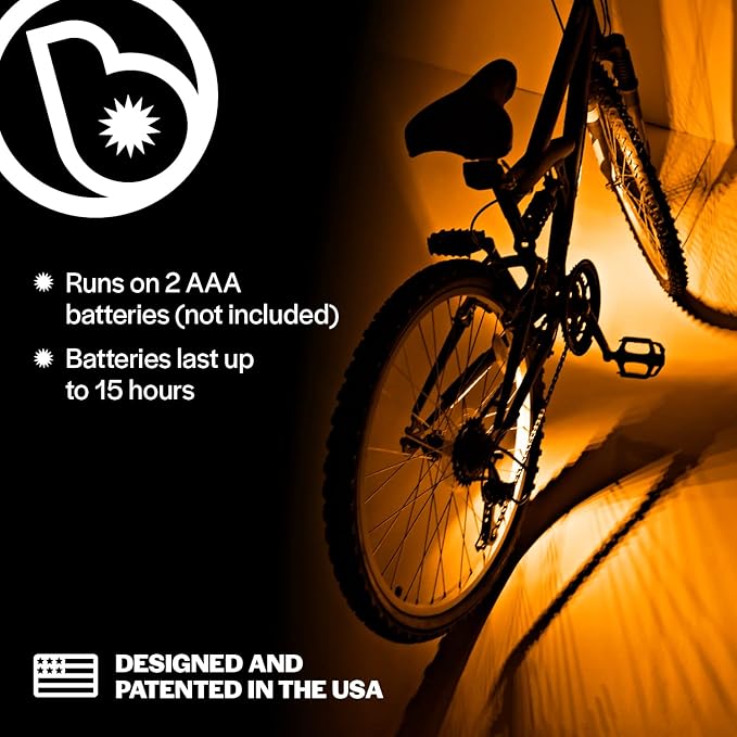 Brightz GoBrightz LED Bike Frame Light - Glowing Bike Underglow Light Bar for Night Riding - 4 Modes Flashing or Steady Glow - Cool Bicycle Lights for Kids, Teens & Adults - Be Cool, Be Safe, Be Seen