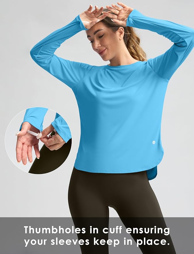 Women's Sun Shirts UPF 50+ Long Sleeve UV Protection Shirt Lightweight Quick Dry Workout Hiking Tops for Women